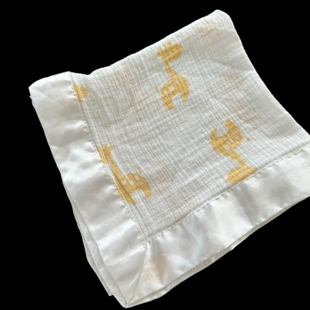 Aden & Anais White Giraffe Mini‎ Blanket Blankie Lovie Security Muslin Cotton